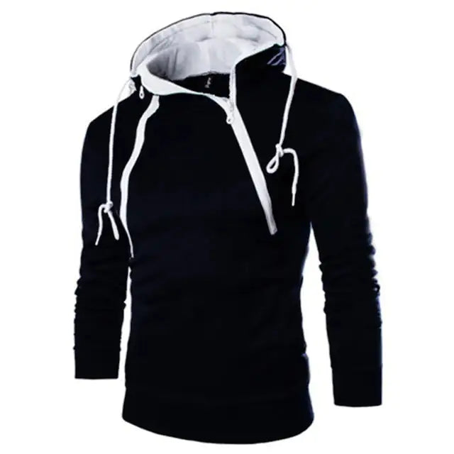 Men's High Neck Hooded Pullovers