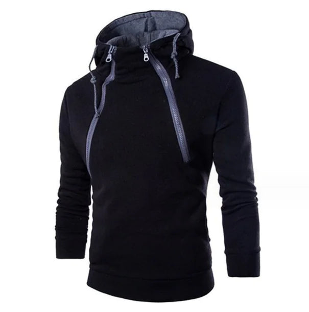 Men's High Neck Hooded Pullovers