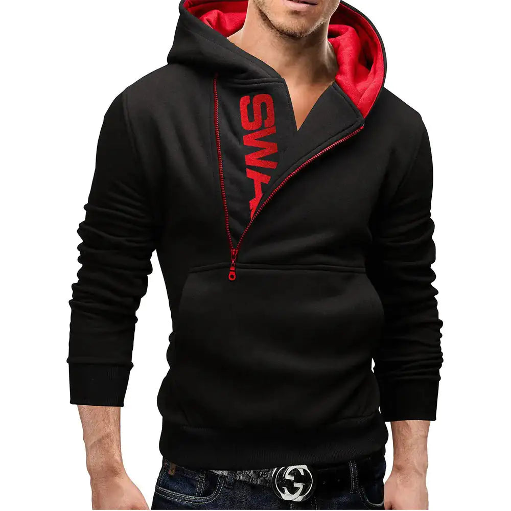 Men's High Neck Hooded Pullovers