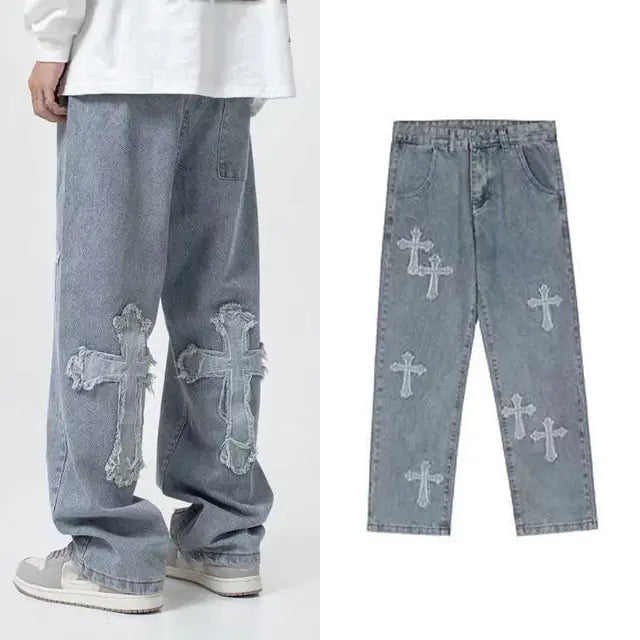 Men Straight Loose Wide-leg Pants